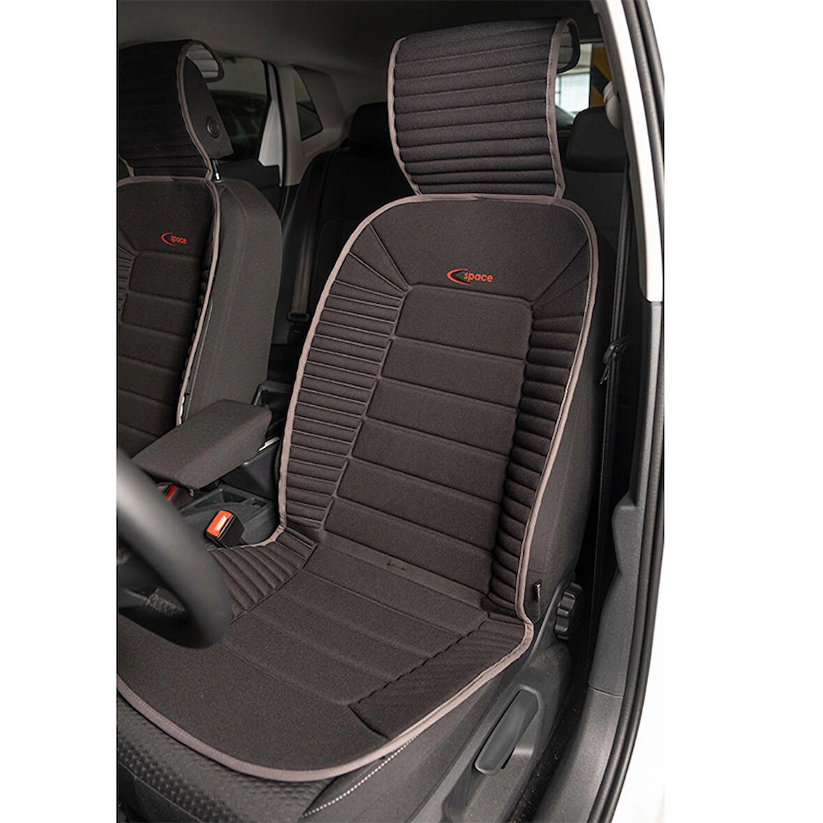 Hyundai İX55  Lüx Oto Koltuk Minderi Ön 2'li Set Bumerang Serisi SİYAH GRİ