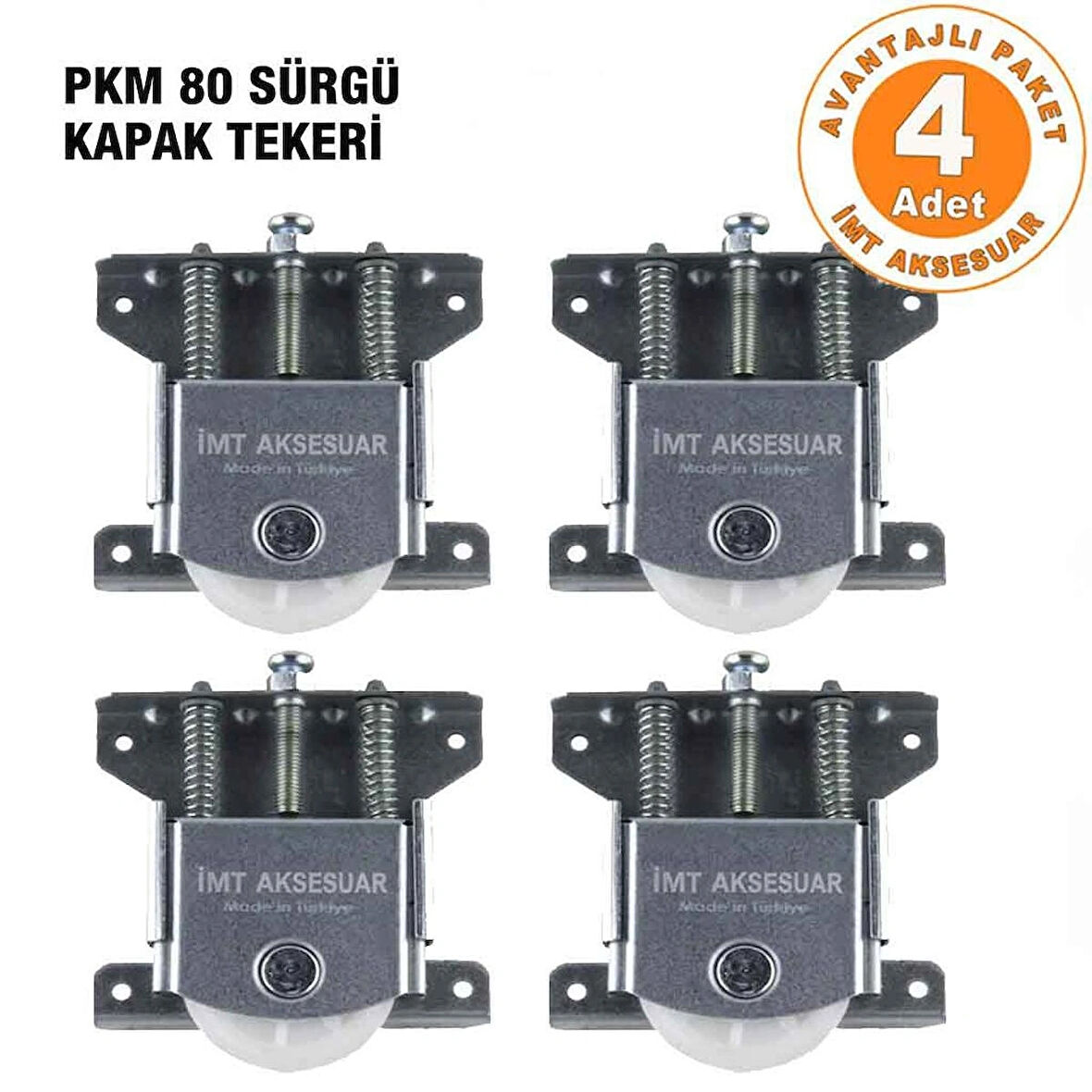 İmt Aksesuar Pkm 80 (4 Adet) Sürgülü Dolap Kapağı ve Gardrop Sürgü Kapağı Tekeri