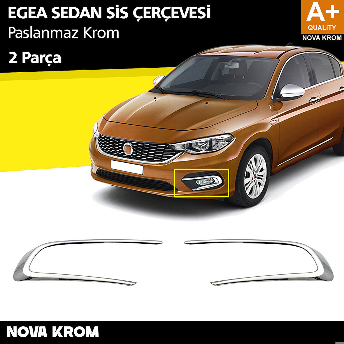 Fiat Egea Krom Sis Farı Çerçevesi 2 Prç. 2015-2020