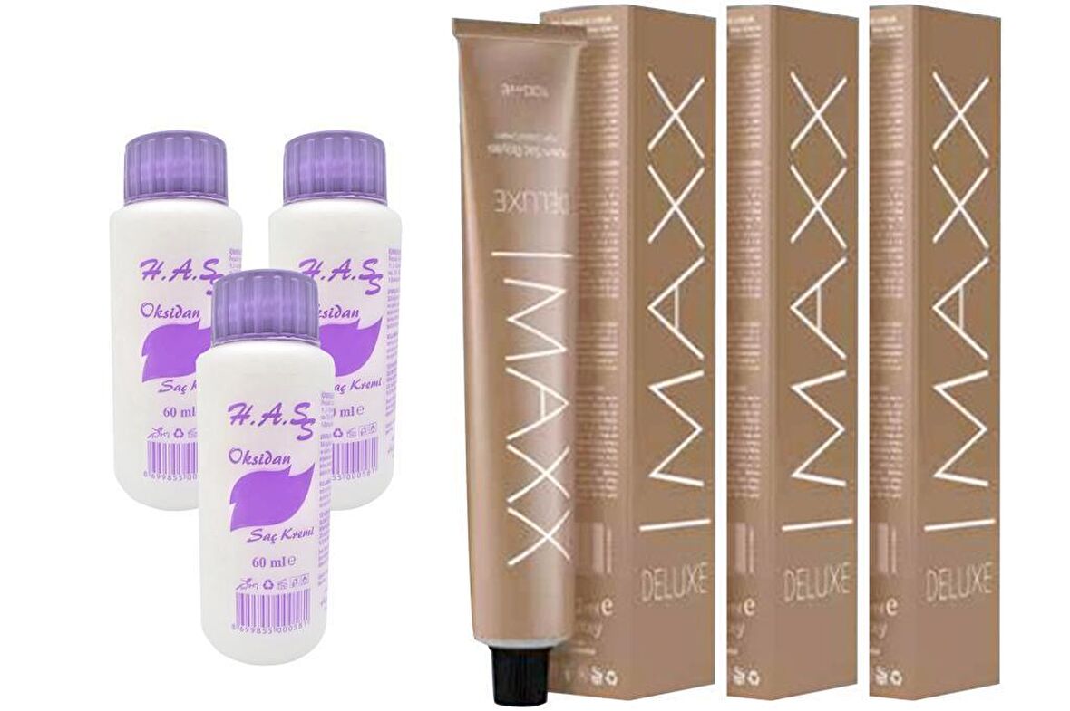 Maxx Deluxe Saç Boyası Açık Kahve-5/0+Oksidan (3 ADET)