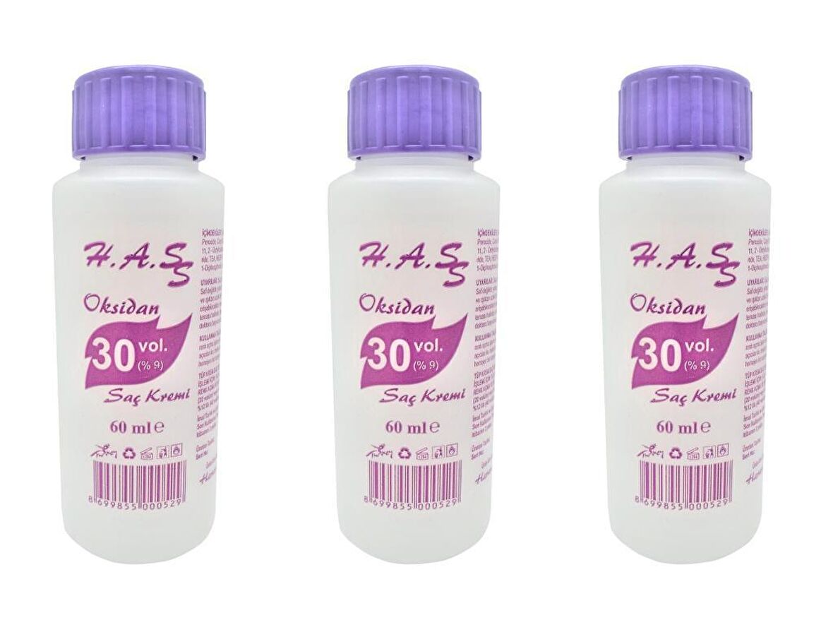 H.A.S Oksidan Peroksit 30 Volüm (%9) 60 Ml. (3 ADET) 