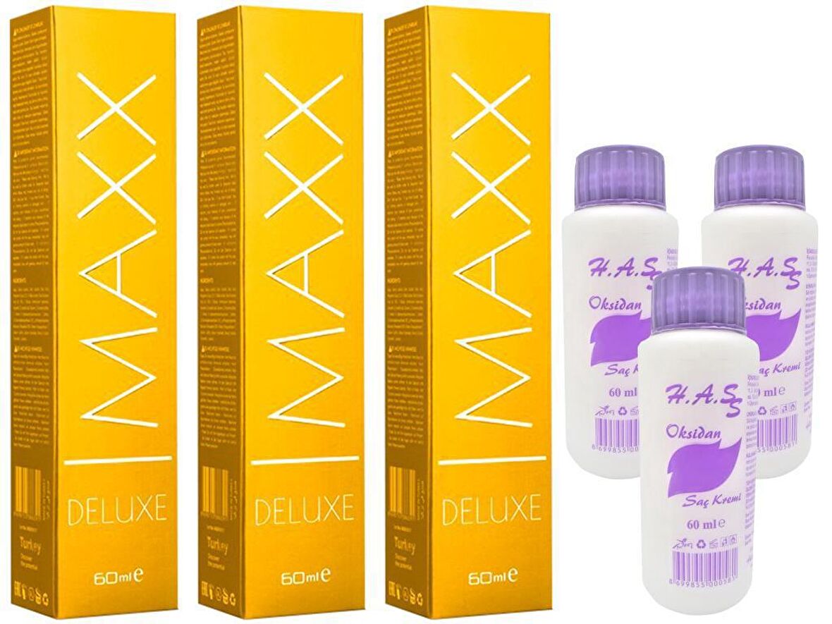 Maxx Deluxe Saç Boyası Yoğun Küllü Kumral-7/11+Oksidan (3 ADET)