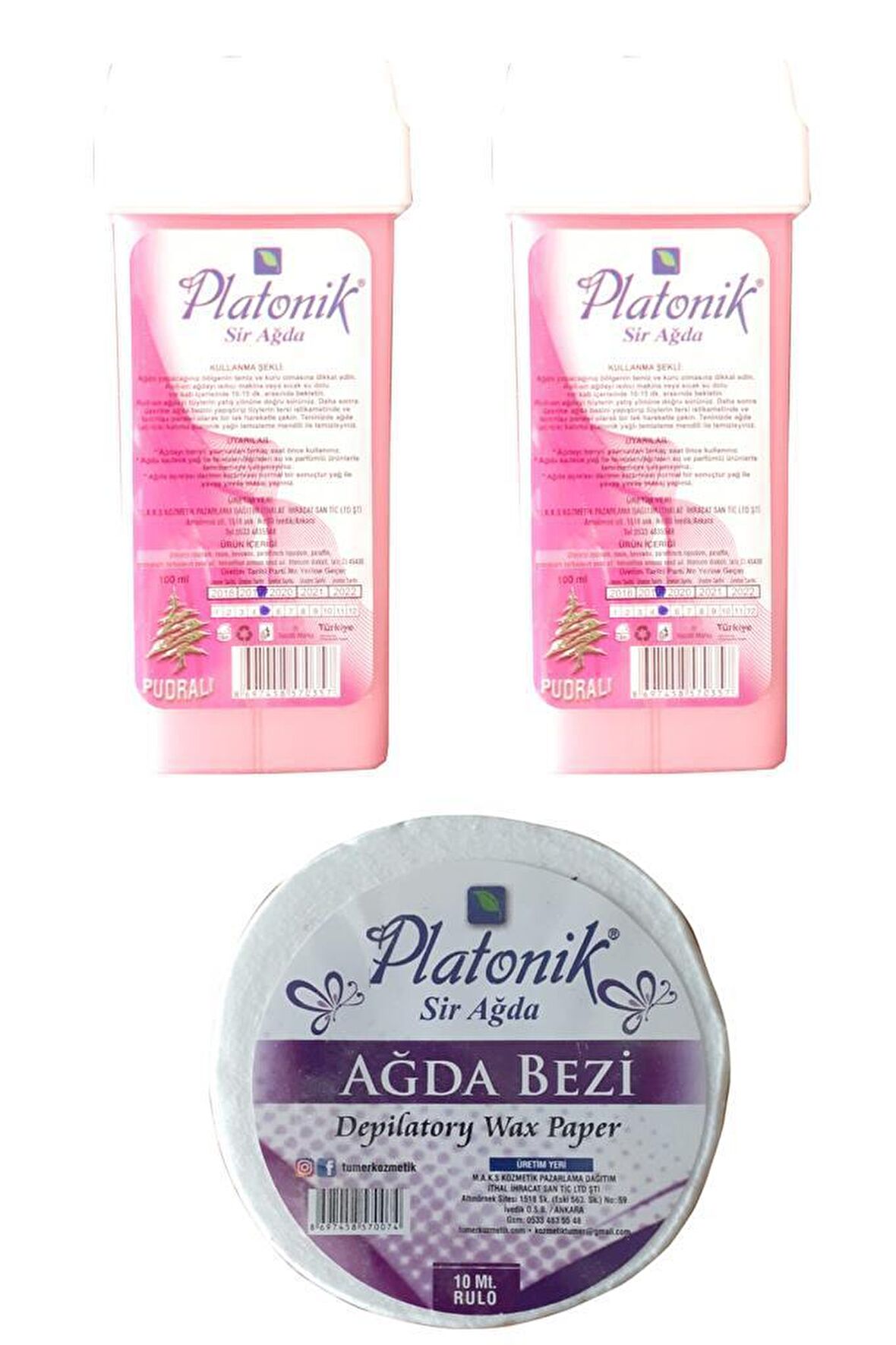 Platonik Kartuş Ağda (2 Ad.)+Ağda Bandı Bezi Kağıdı (1 Ad.)