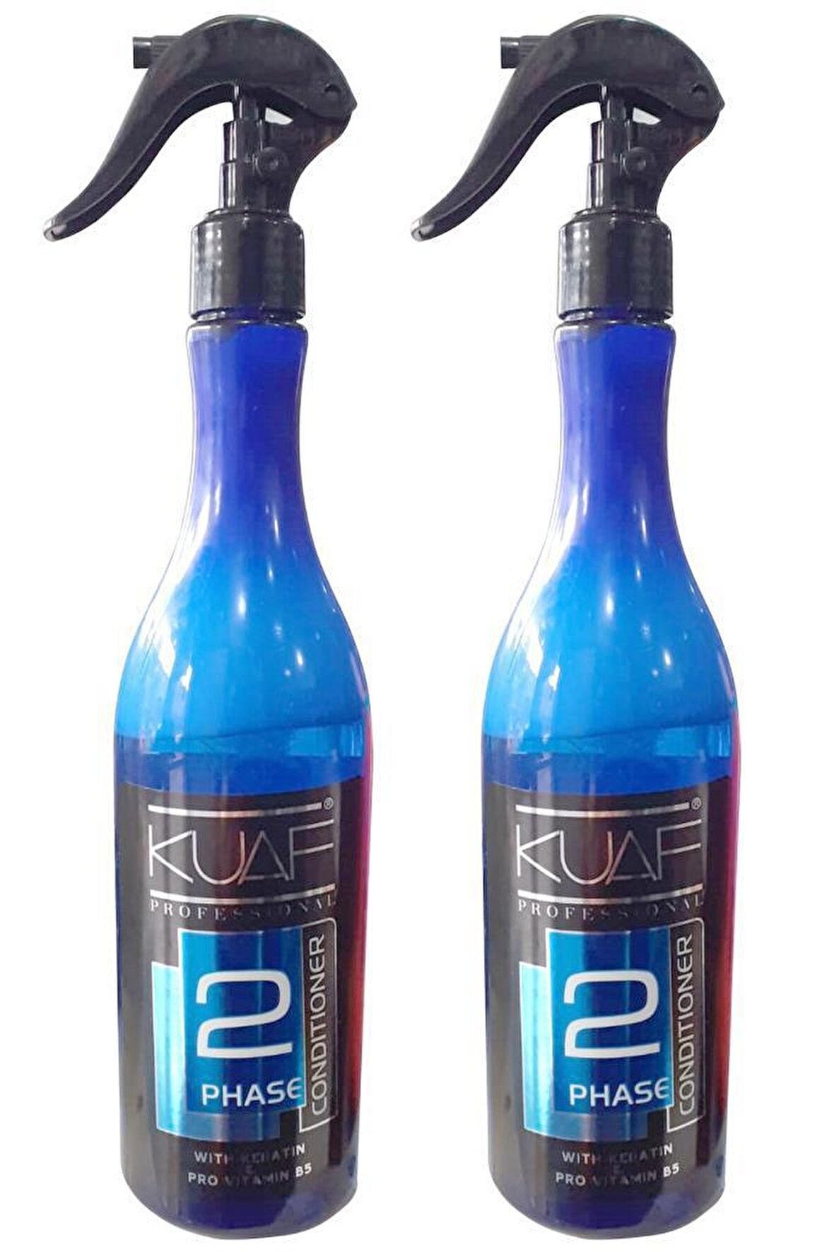 Kuaf Conditioner Çift Fazlı Fön Suyu 400 Ml. 2'li-Keratin ve Pro Vitamin B5-Mavi