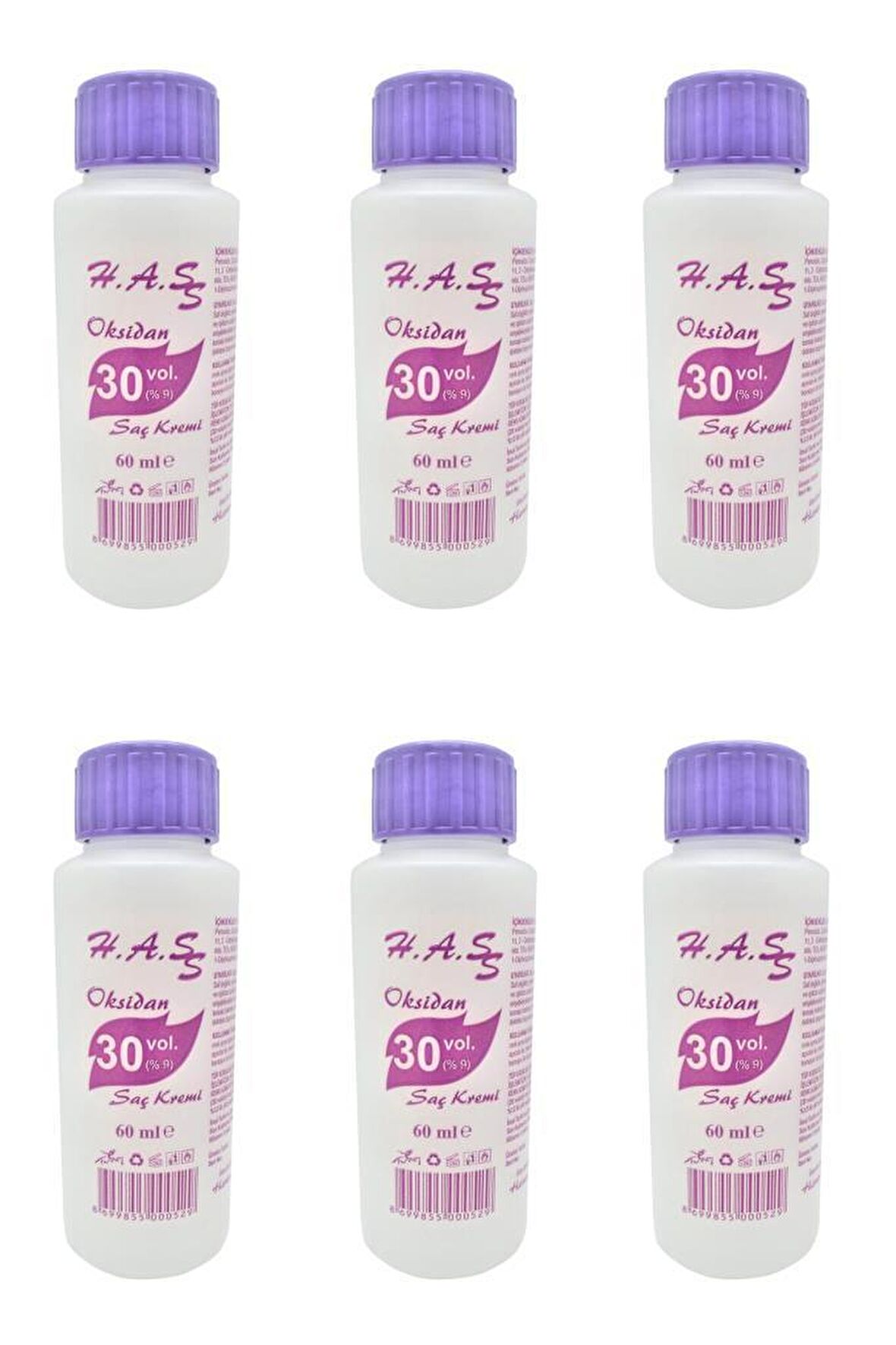 H.A.S Oksidan Peroksit 30 Volüm (%9) 60 Ml. (6 ADET) 