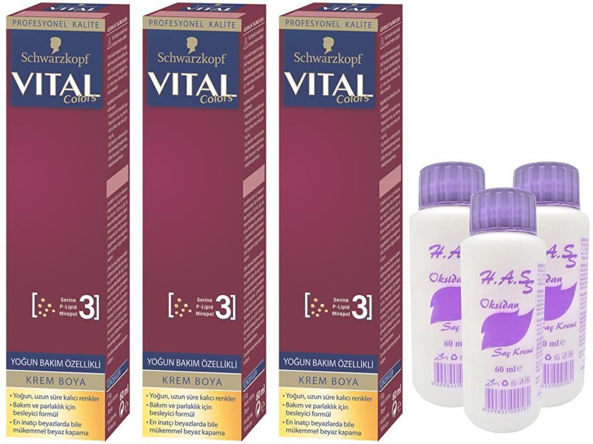 Schwarzkopf Vital Colors Saç Boyası Viyole Kızıl-6-99 +Oksidan (3 Adet)