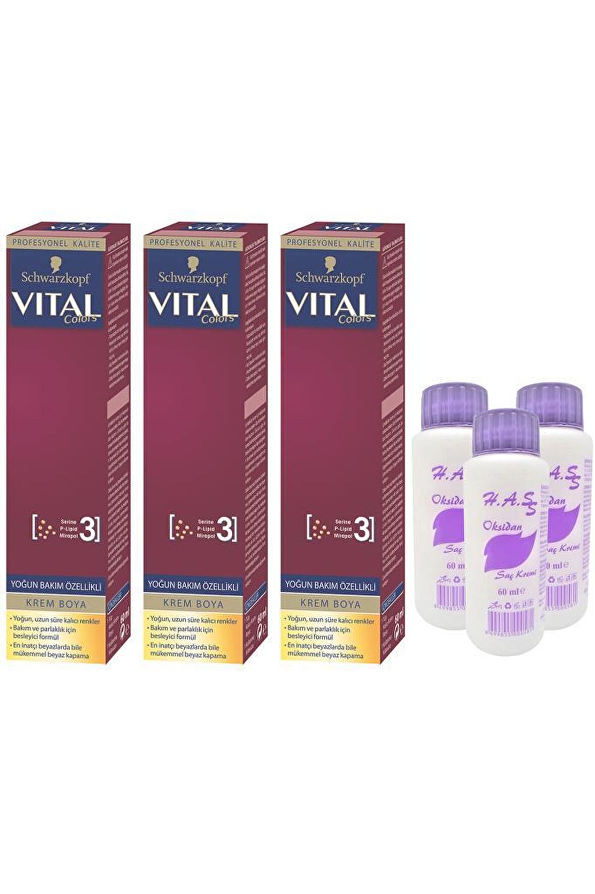 Schwarzkopf Vital Colors Saç Boyası Çok Açık Sarı-12-00+Oksidan (3 Adet)