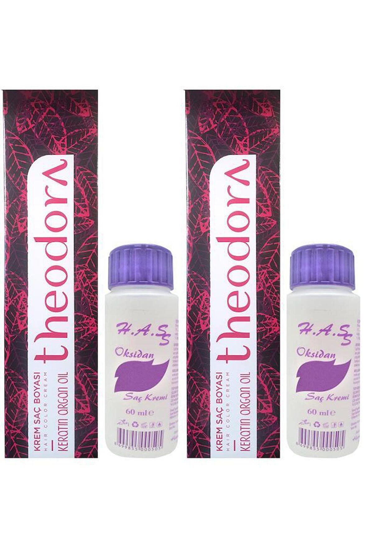 Theodora Saç Boyası 60 Ml.+H.A.SS Oksidan 60 Ml. (2'şer Adet) 