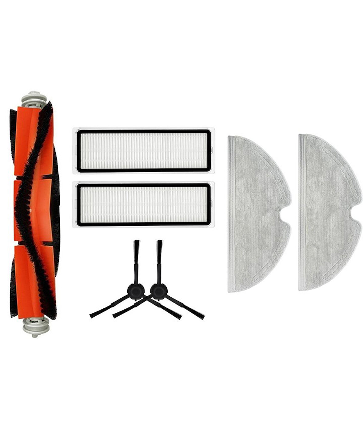 Vestel V-Bot Pro B Uyumlu 1 ADET ANA FIRÇA 2 ADET FİLTRE 2 ADET SİYAH YAN FIRÇA 2 ADET MOP