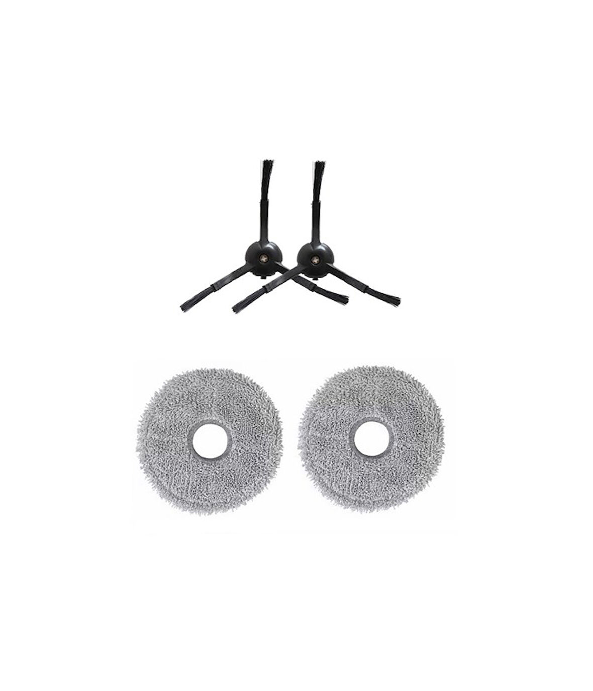 Roborock Qrevo S - Pro - Maxv Uyumlu 2 ADET SİYAH YAN FIRÇA 2 ADET MOP