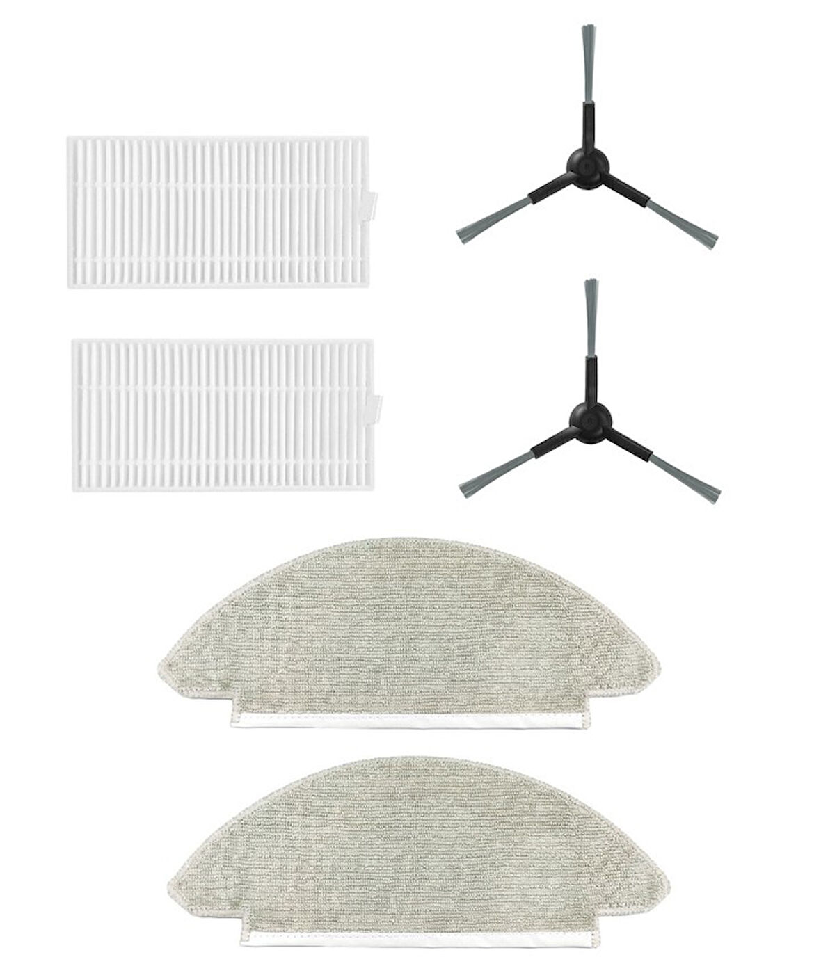 Viomi V5 Uyumlu 2 ADET YAN FIRÇA 2 ADET FİLTRE 2 ADET MOP