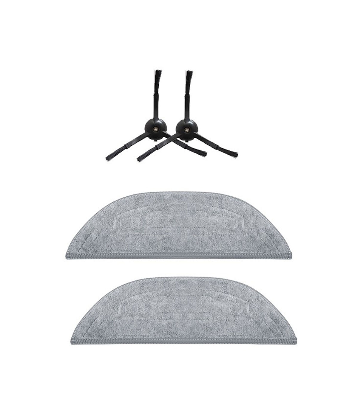 Roborock S8 Maxv Ultra Uyumlu 2 ADET SİYAH YAN FIRÇA 2 ADET MOP