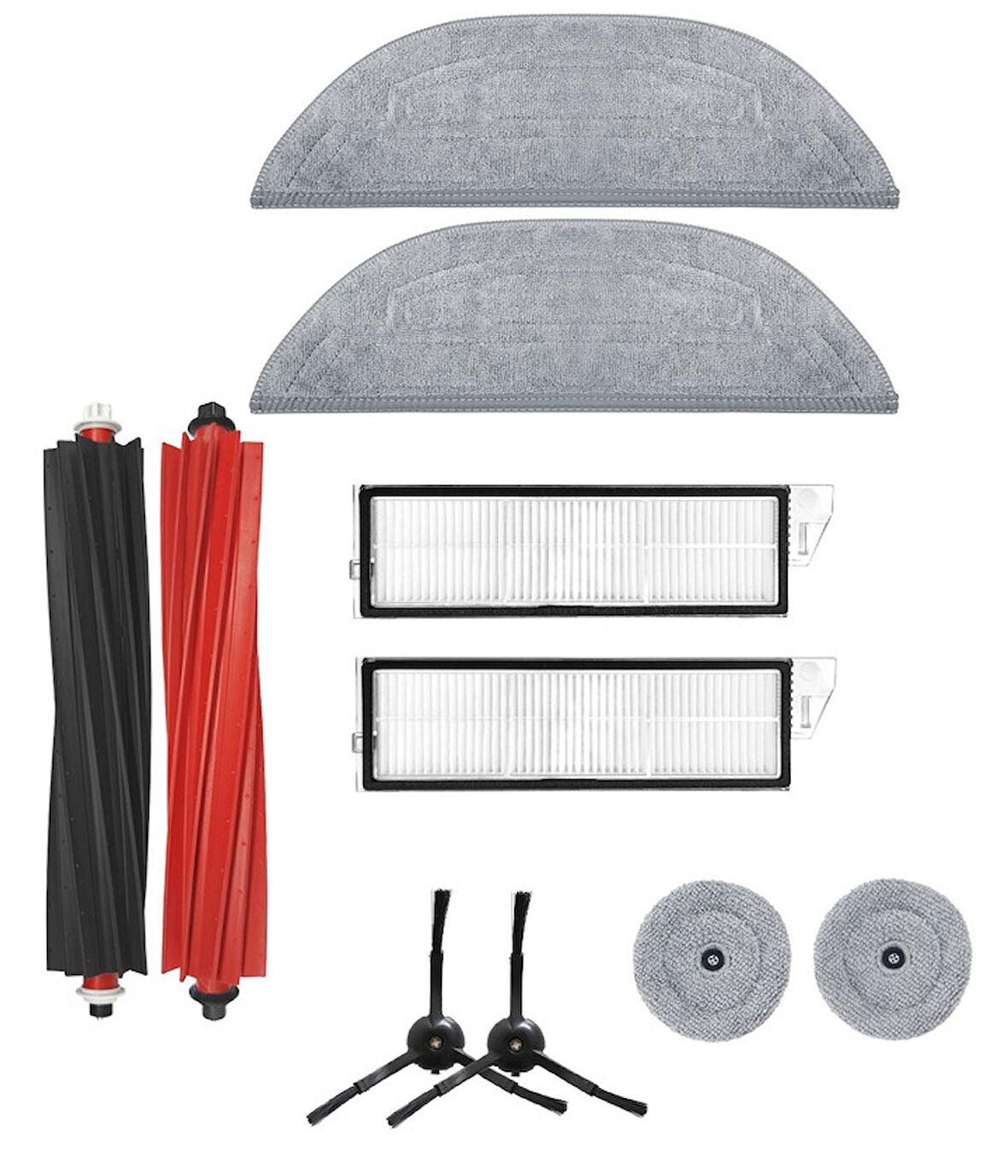 Roborock S8 Maxv Ultra Uyumlu 1ADET ANA FIRÇA 2 ADET FİLTRE 2 ADET SİYAH YAN FIRÇA 2 MOP 2 YAN MOP