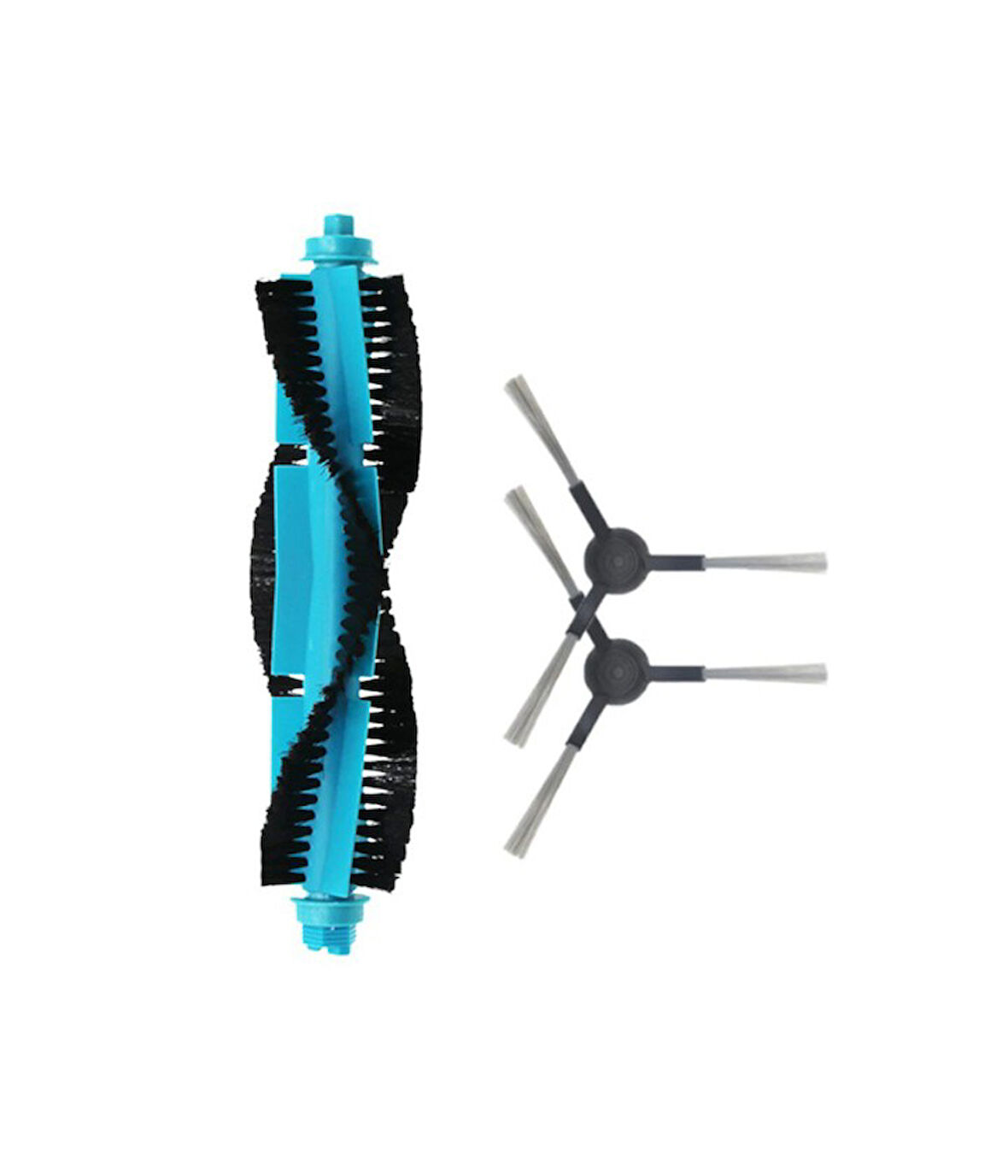 Xiaomi Mop 2S Uyumlu 1 ADET MAVİ ANA FIRÇA 2 ADET SİYAH YAN FIRÇA