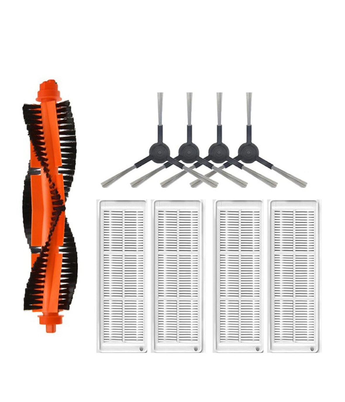 Viomi V3 Uyumlu 1 ADET ANA FIRÇA 4 ADET FİLTRE 4 ADET SİYAH YAN FIRÇA