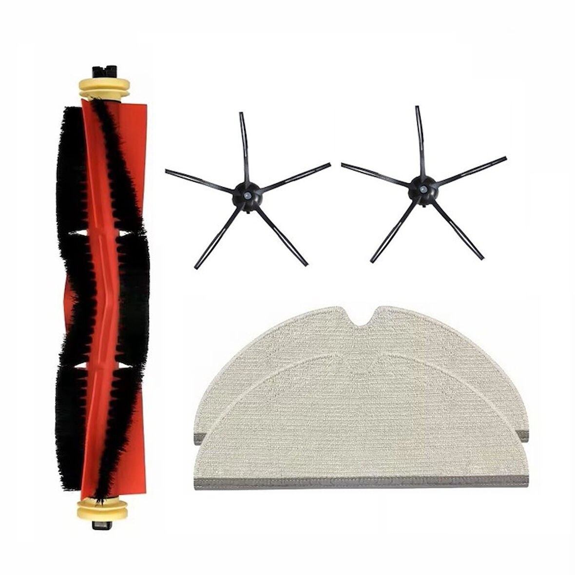 Roborock S5 Max Uyumlu 1 ADET ANA FIRÇA 2 ADET SİYAH YAN FIRÇA 2 ADET MOP