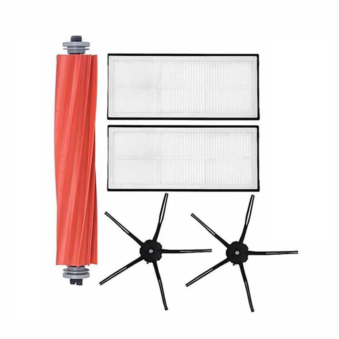 Roborock S7 Pro Ultra Uyumlu 1 ADET ANA FIRÇA 2 ADET FİLTRE 2 ADET SİYAH YAN FIRÇA