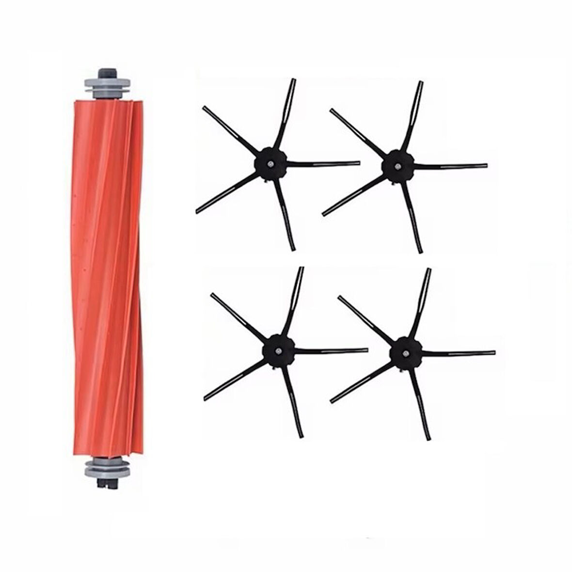 Roborock S7 Uyumlu 1 ADET ANA FIRÇA 4 ADET SİYAH YAN FIRÇA