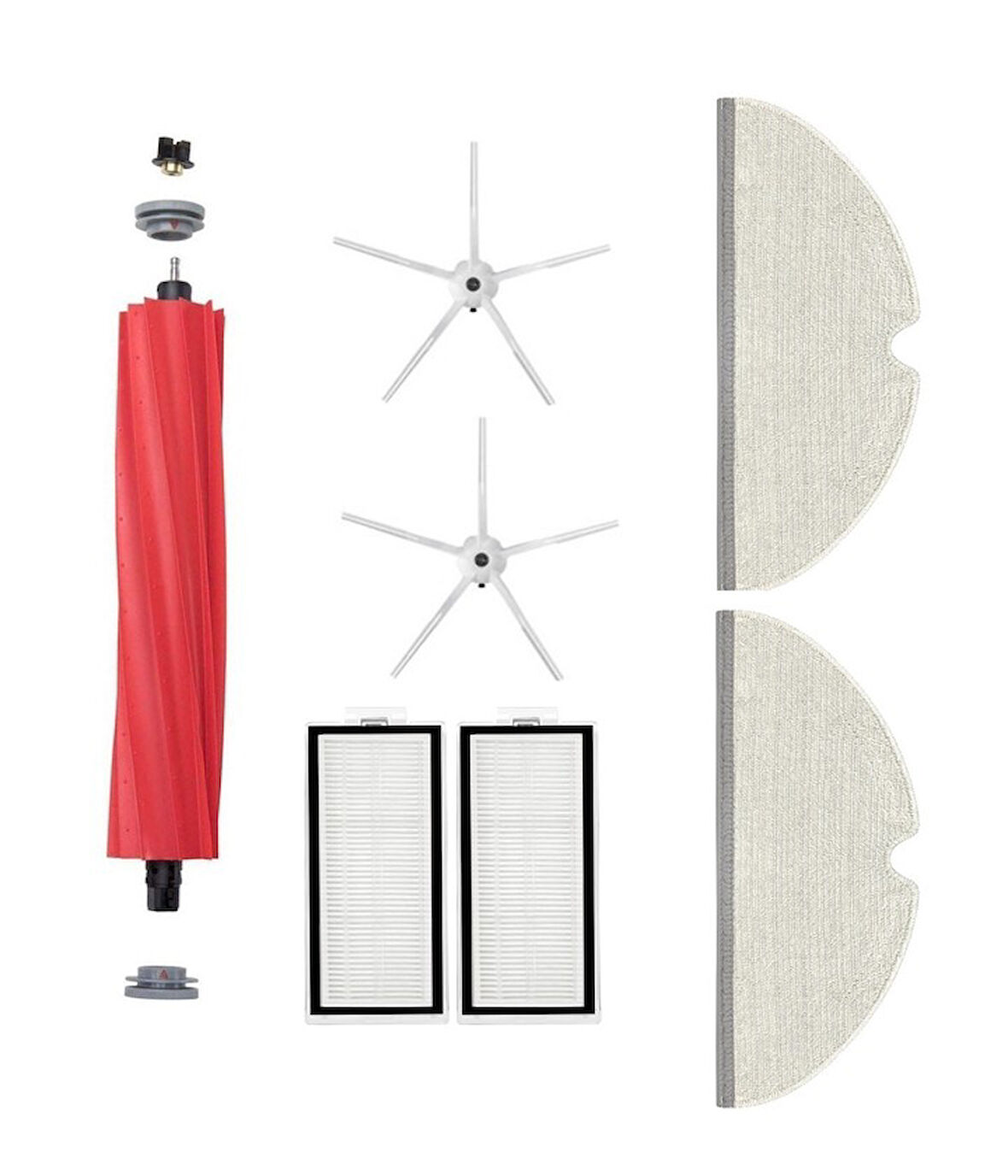 Roborock Q7 Max+ Uyumlu 1 ADET ANA FIRÇA  2 ADET FİLTRE 2 ADET BEYAZ YAN FIRÇA 2 ADET MOP