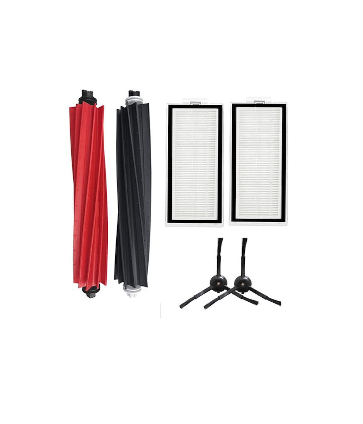 Roborock Q5 Pro Uyumlu 1 ADET ANA FIRÇA 2 ADET FİLTRE 2 ADET SİYAH YAN FIRÇA