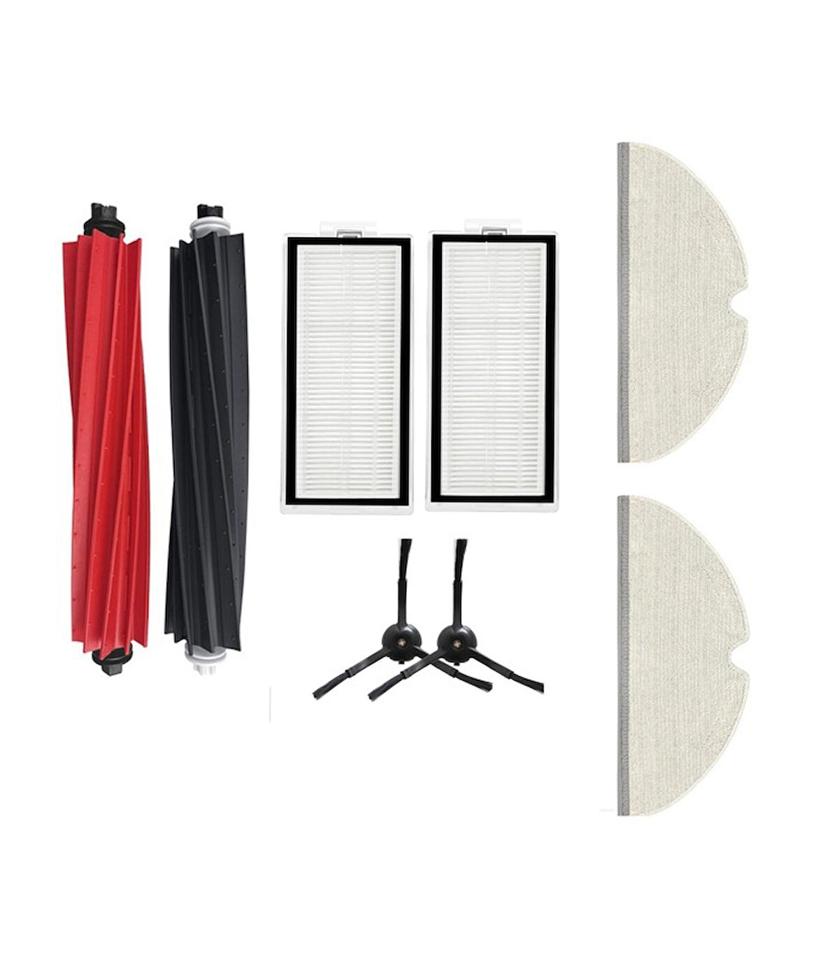 Roborock Q5 Pro+ Uyumlu 1 ADET ANA FIRÇA  2 ADET FİLTRE 2 ADET SİYAH YAN FIRÇA 2 ADET MOP