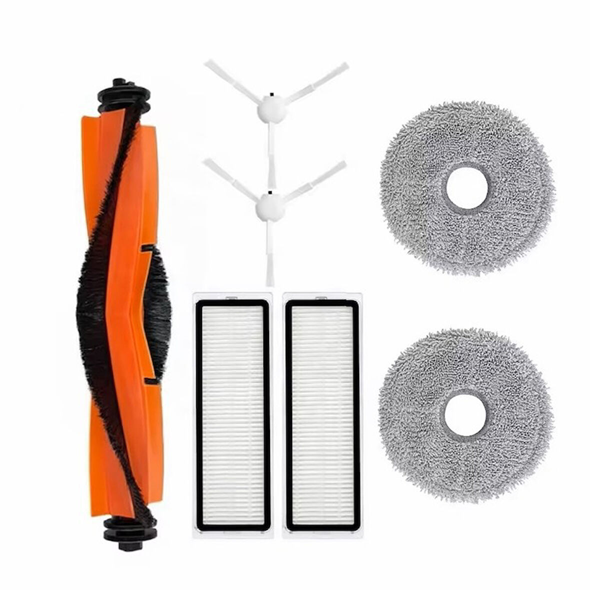 Xiaomi S20+ Uyumlu 1 ADET ANA FIRÇA 2 ADET FİLTRE 2 ADET BEYAZ YAN FIRÇA 2 ADET MOP