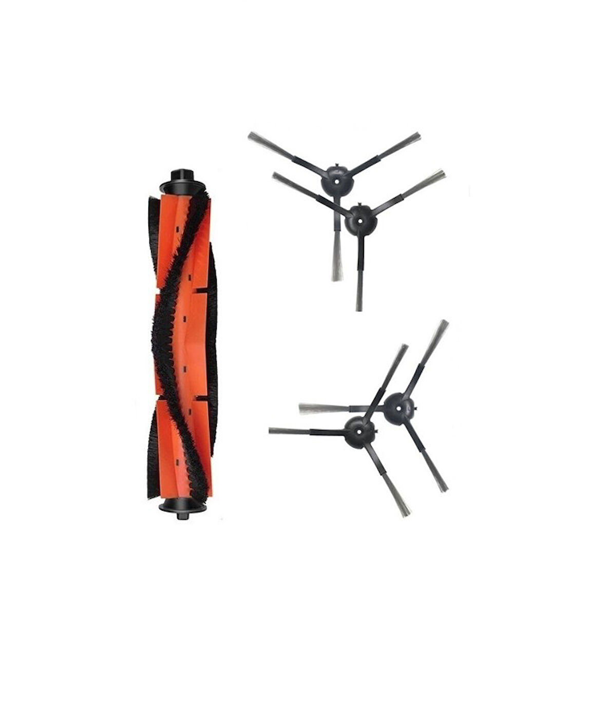 Roidmi Eve Uyumlu 1 ADET ANA FIRÇA 4 ADET SİYAH YAN FIRÇA