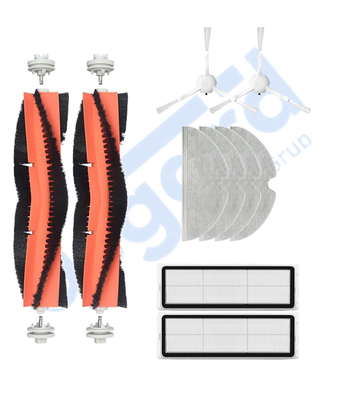 Xiaomi 1C,2C,Mop 2 Uyumlu 2 Ana Fırça 2 Yan Fırça 2 Filtre 4 Mop