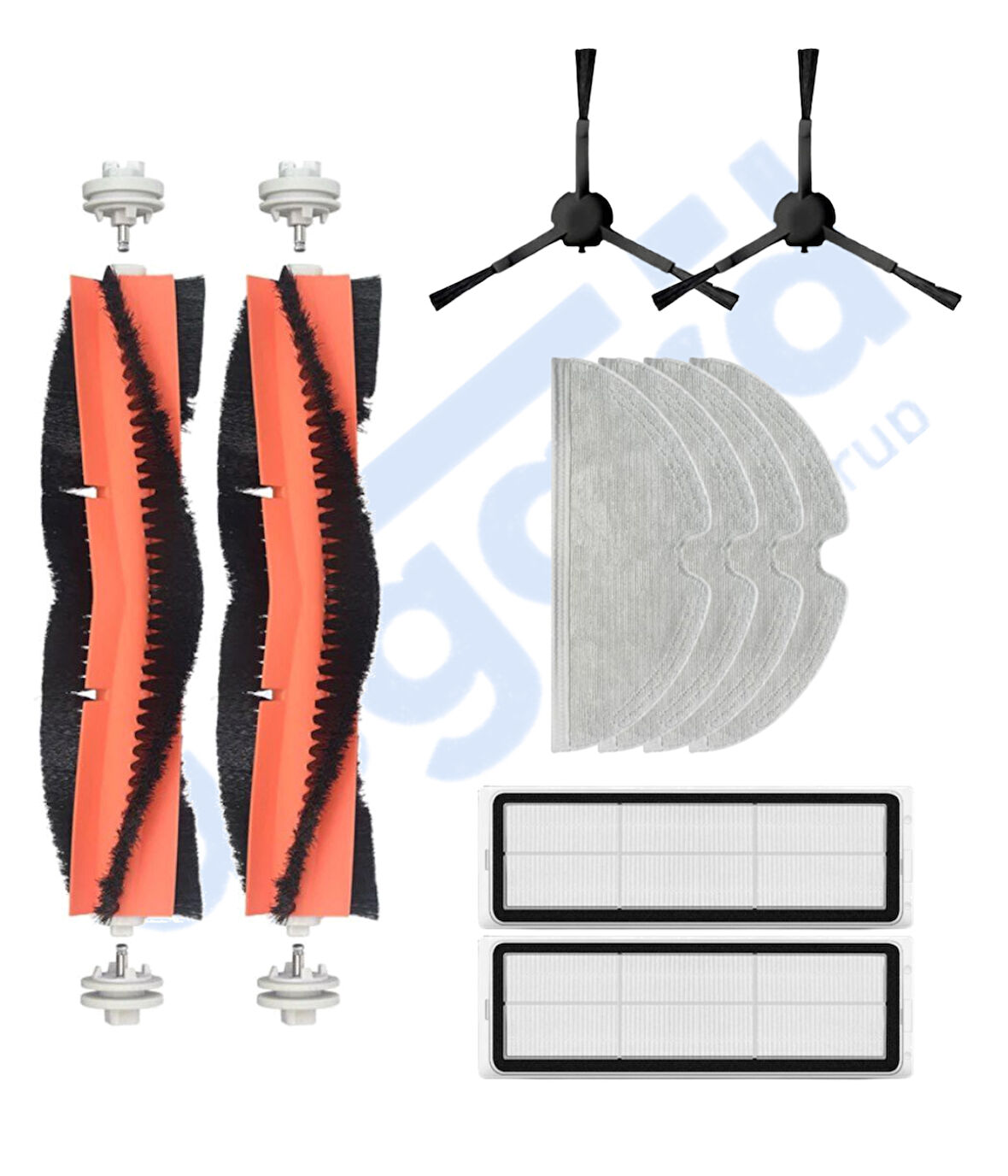 Xiaomi 1C,2C,Mop 2 Uyumlu 2 Ana Fırça 2 Yan Fırça 2 Filtre 4 Mop
