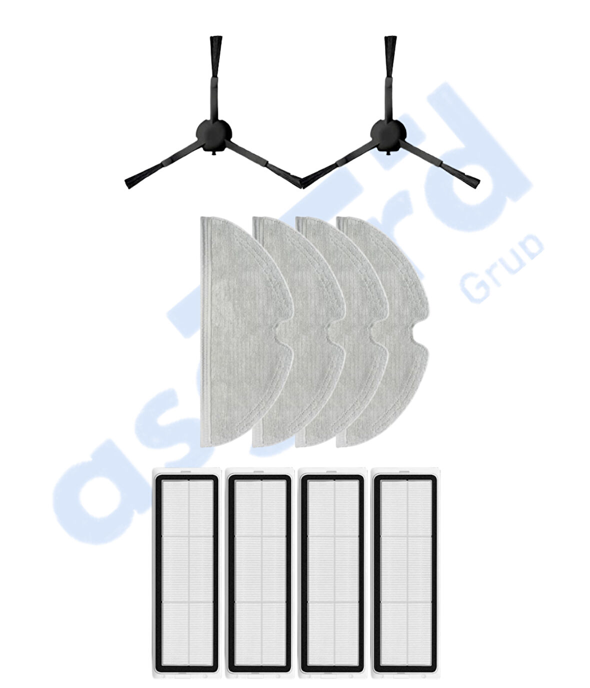 Xiaomi 1C,2C,Mop 2 Uyumlu 2 Yan Fırça 4 Filtre 4 Mop