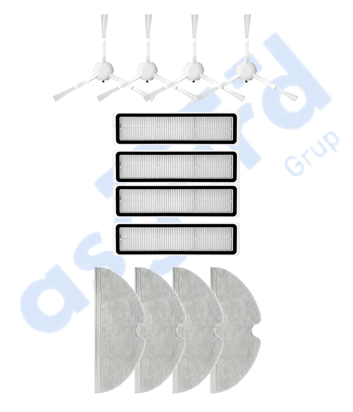 Dreame D9,D9 Max,L10 Pro,D9 Pro Uyumlu 4 Yan Fırça 4 Filtre 4 Mop