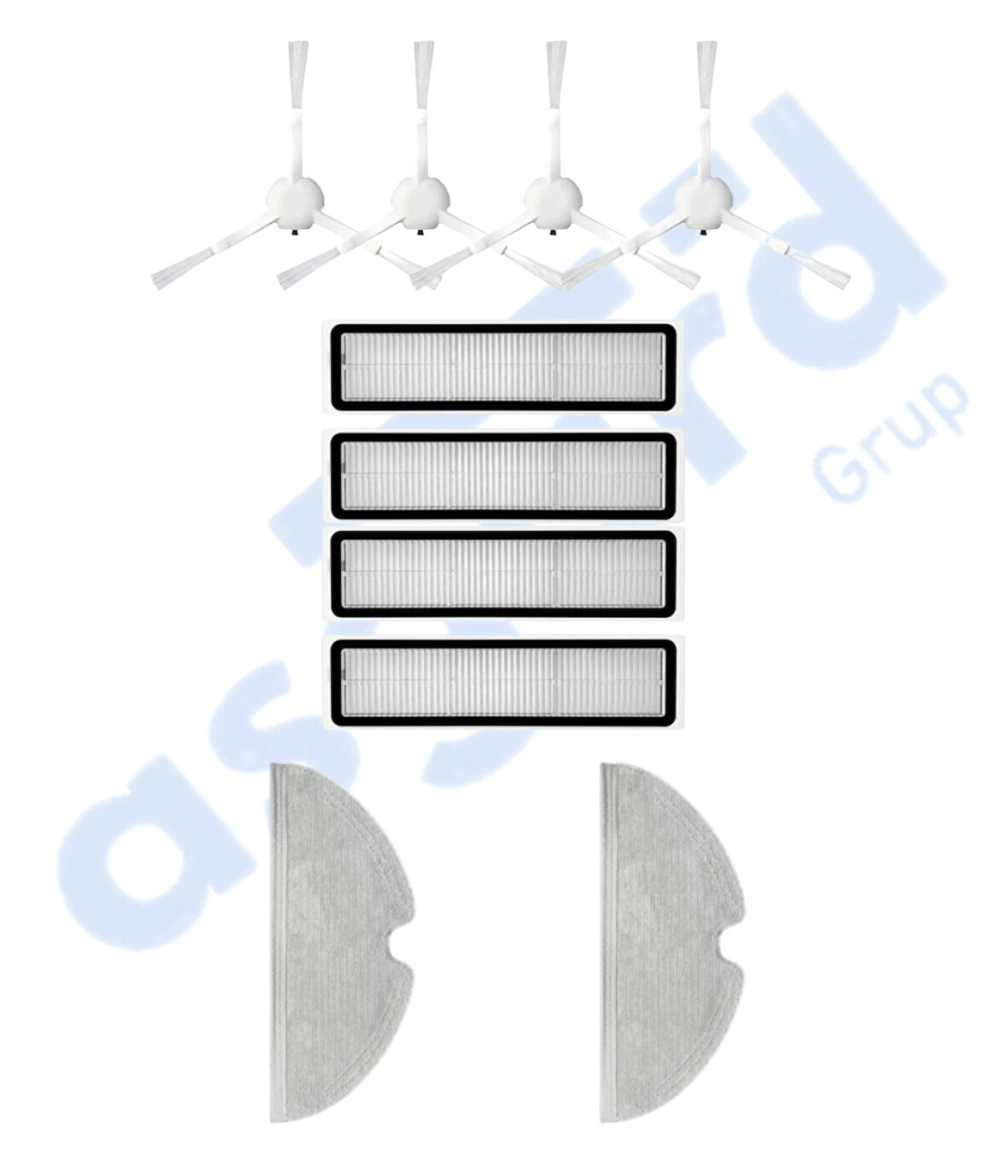 Dreame D9,D9 Max,L10 Pro,D9 Pro Uyumlu 4 Yan Fırça 4 Filtre 2 Mop