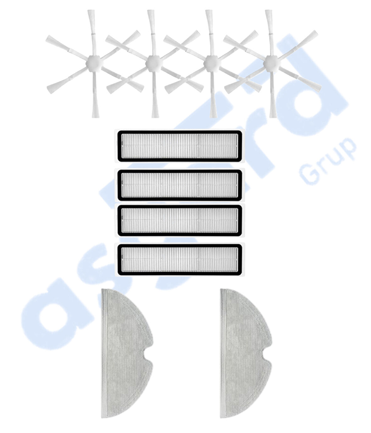 Dreame D9,D9 Max,L10 Pro,D9 Pro Uyumlu 4 Yan Fırça 4 Filtre 2 Mop