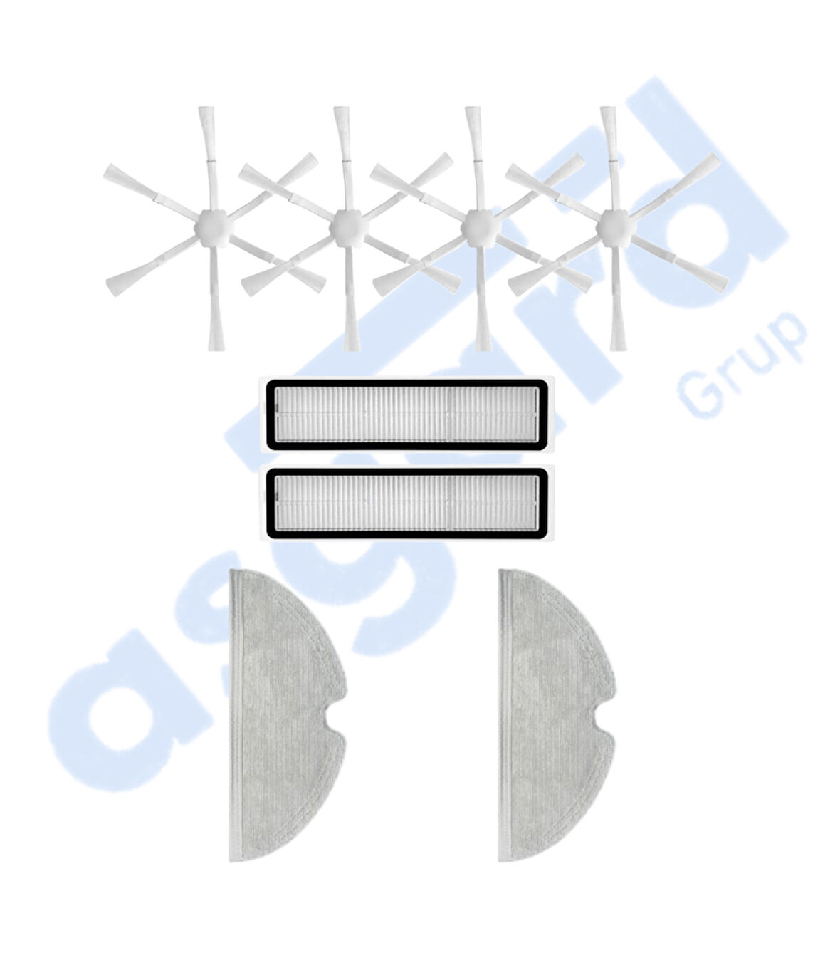 Dreame D9,D9 Max,L10 Pro,D9 Pro Uyumlu 4 Yan Fırça 2 Filtre 2 Mop