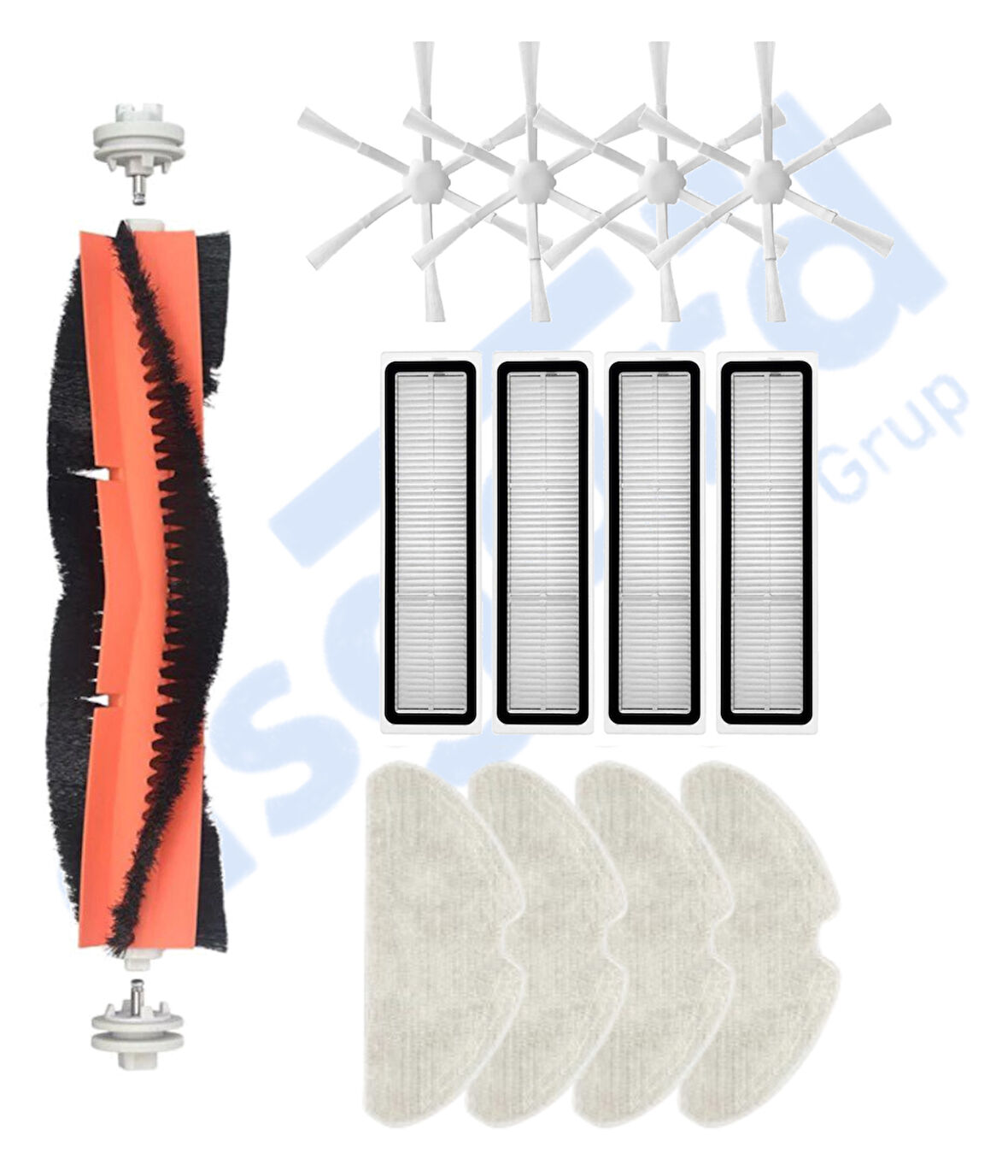 Dreame D10S, D10S PRO, D9 MAX GEN2 Uyumlu 1 Ana Fırça 4 Yan Fırça 4 Filtre 4 Mop