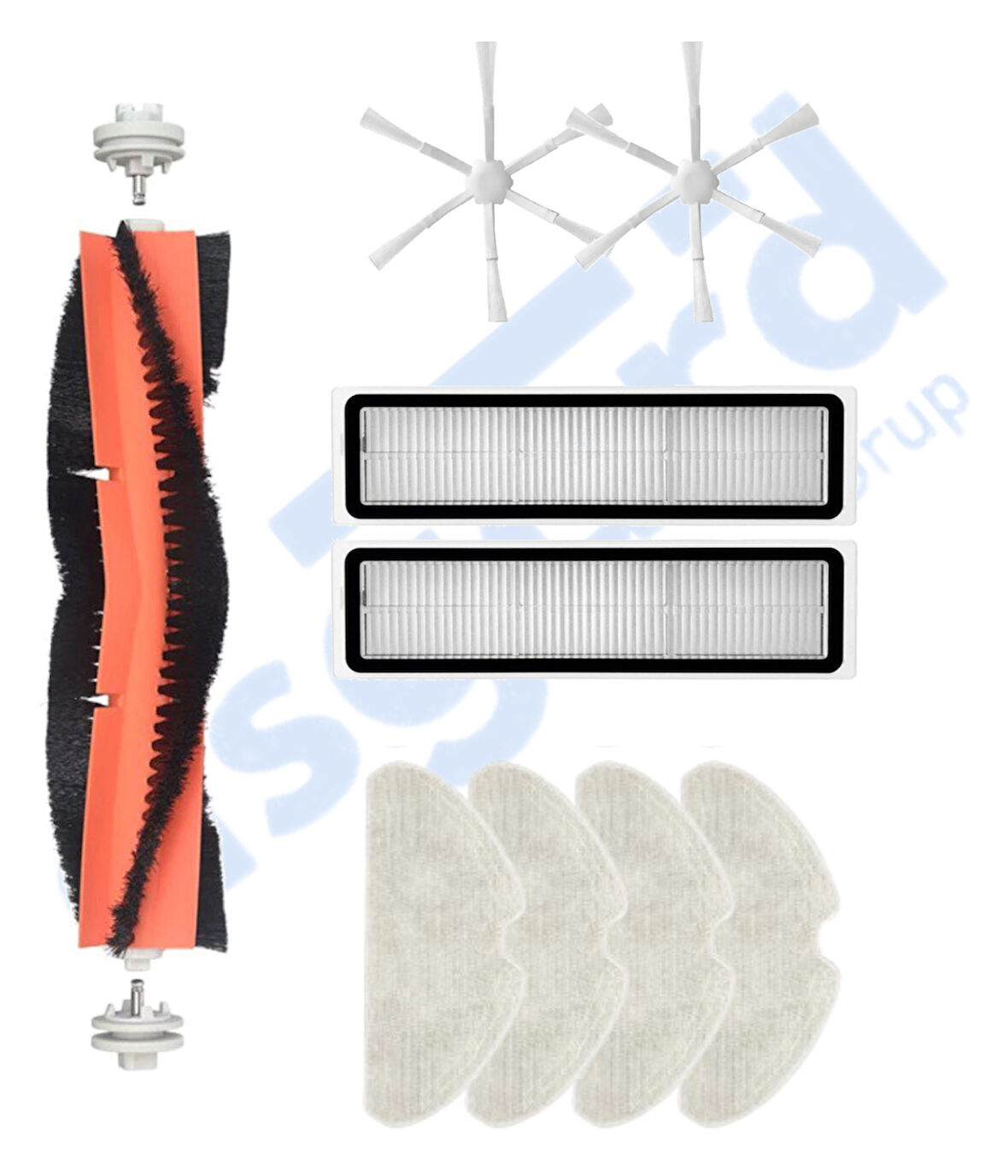 Dreame D10S, D10S PRO, D9 MAX GEN2 Uyumlu 1 Ana Fırça 2 Yan Fırça 2 Filtre 4 Mop