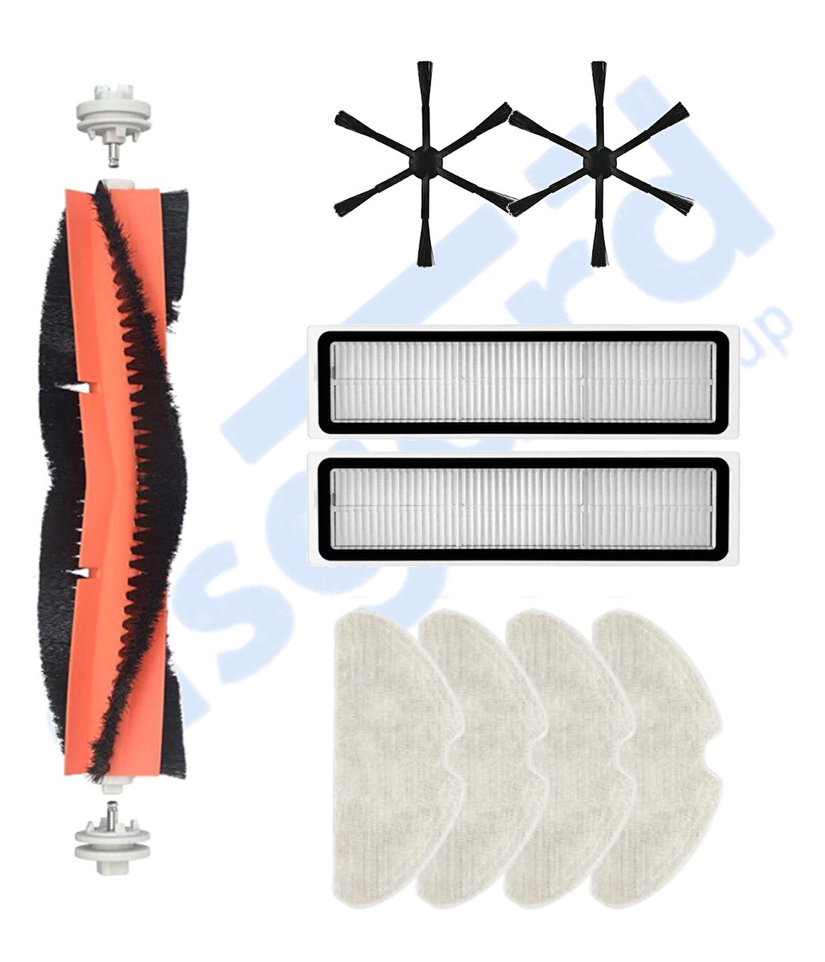 Dreame D10S, D10S PRO, D9 MAX GEN2 Uyumlu 1 Ana Fırça 2 Yan Fırça 2 Filtre 4 Mop