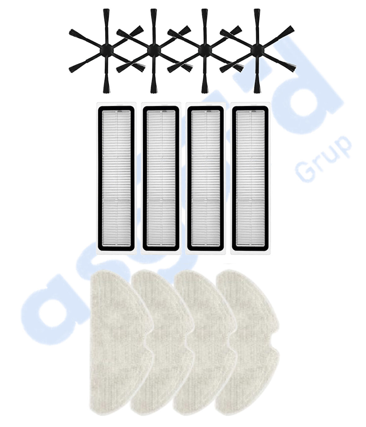 Dreame D10S, D10S PRO, D9 MAX GEN2 Uyumlu 4 Yan Fırça 4 Filtre 4 Mop