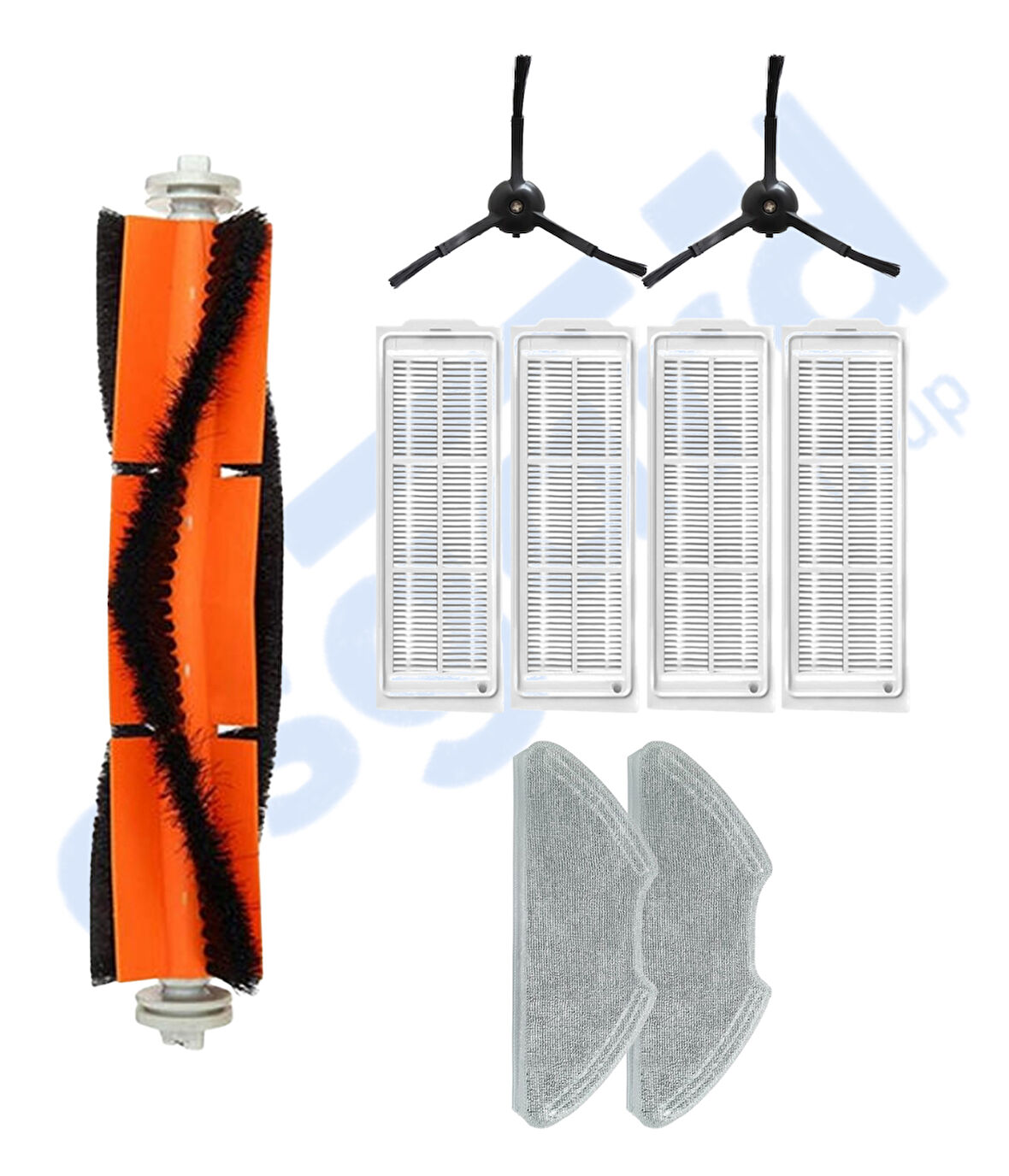 Xiaomi Mop 2 Pro (MJST1SHW) -Mop 2 Lite Uyumlu 1 Ana Fırça 2 Yan Fırça 4 Filtre 2 Mop