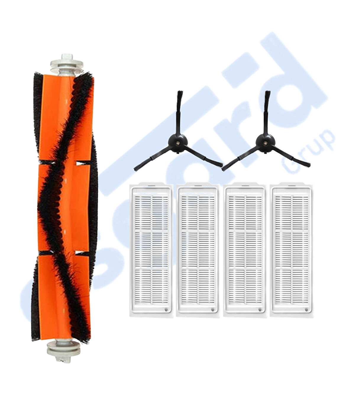 Xiaomi Mop 2 Pro (MJST1SHW) -Mop 2 Lite Uyumlu 1 Ana Fırça 2 Yan Fırça 4 Filtre