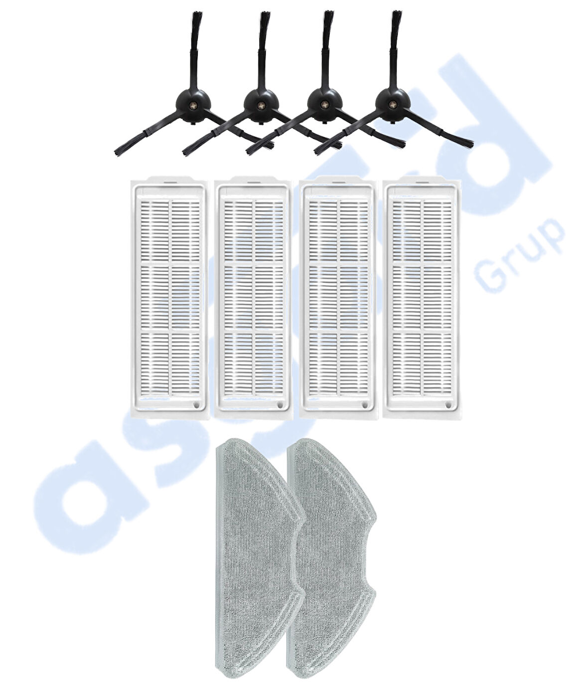 Xiaomi Mop 2 Pro (MJST1SHW) -Mop 2 Lite Uyumlu 4 Yan Fırça 4 Filtre 2 Mop