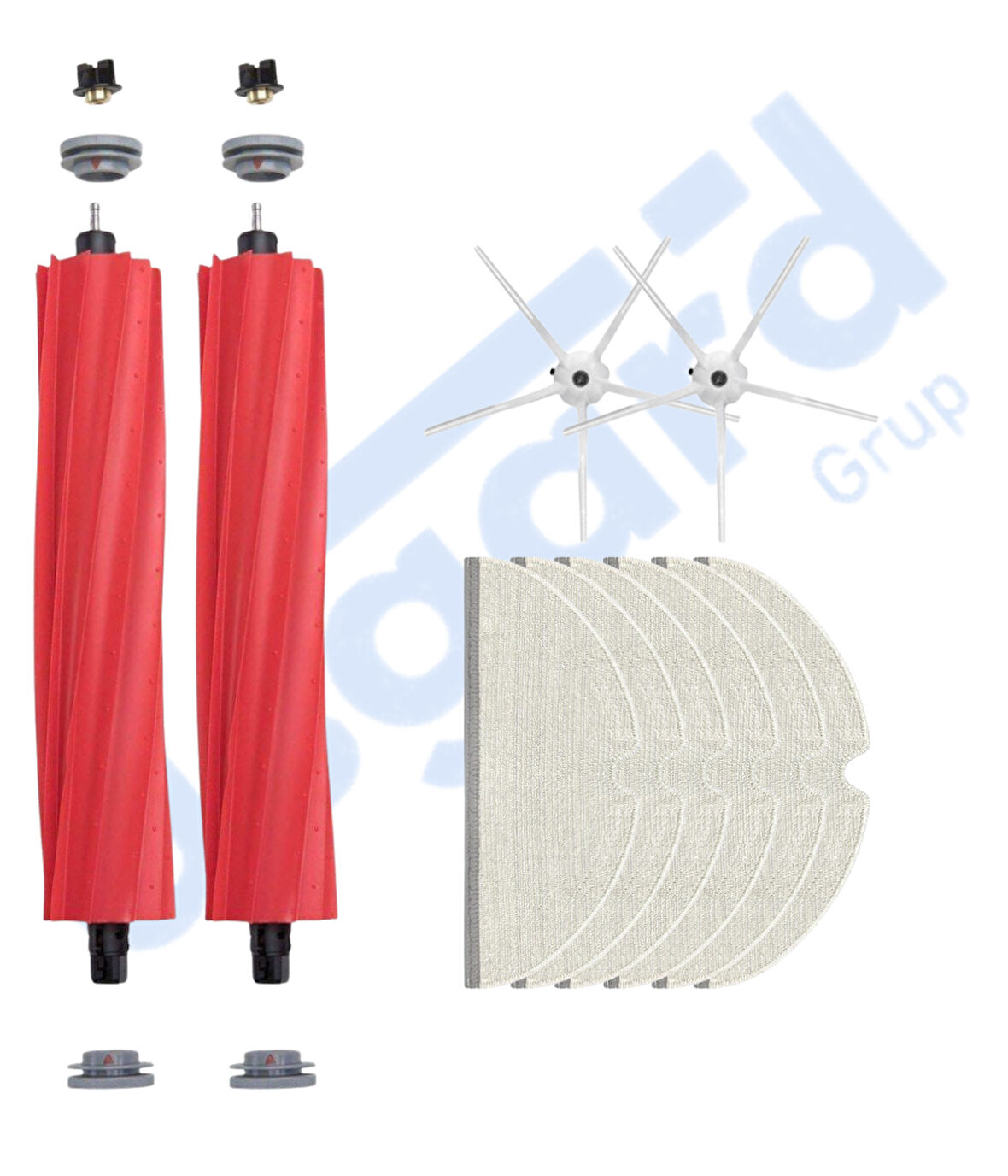 ROBOROCK Q7 , Q7+ , Q7 MAX , Q7 MAX+  Uyumlu 2 Ana Fırça 2 Yan Fırça 6 Mop