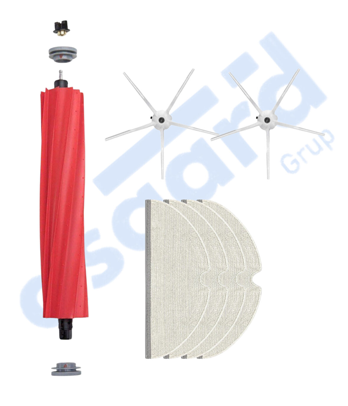 ROBOROCK Q7 , Q7+ , Q7 MAX , Q7 MAX+  Uyumlu 1 Ana Fırça 2 Yan Fırça 4 Mop