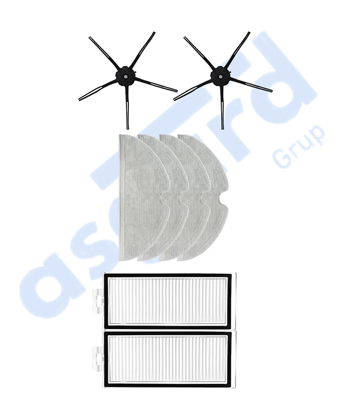 ROBOROCK Q7 , Q7+ , Q7 MAX , Q7 MAX+  Uyumlu 2 Yan Fırça 2 Filtre 4 Mop