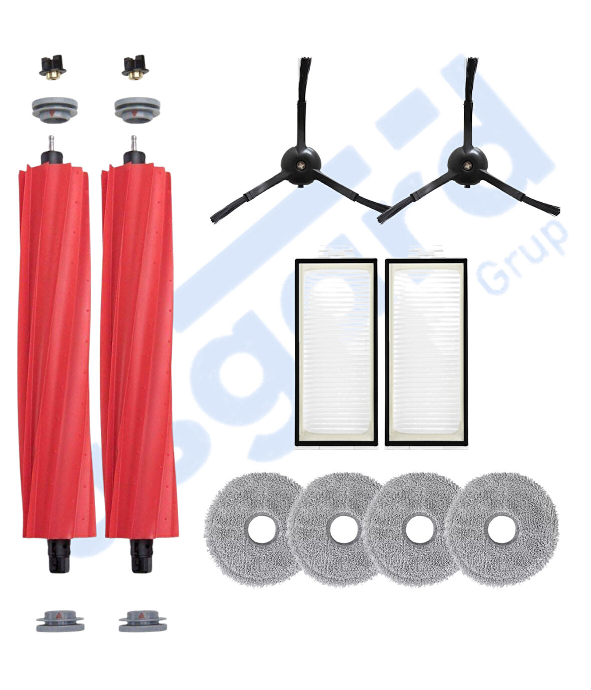 Roborock Q REVO PRO-S-MAXV Uyumlu 2 Ana Fırça 2 Yan Fırça 2 Filtre 4 Mop