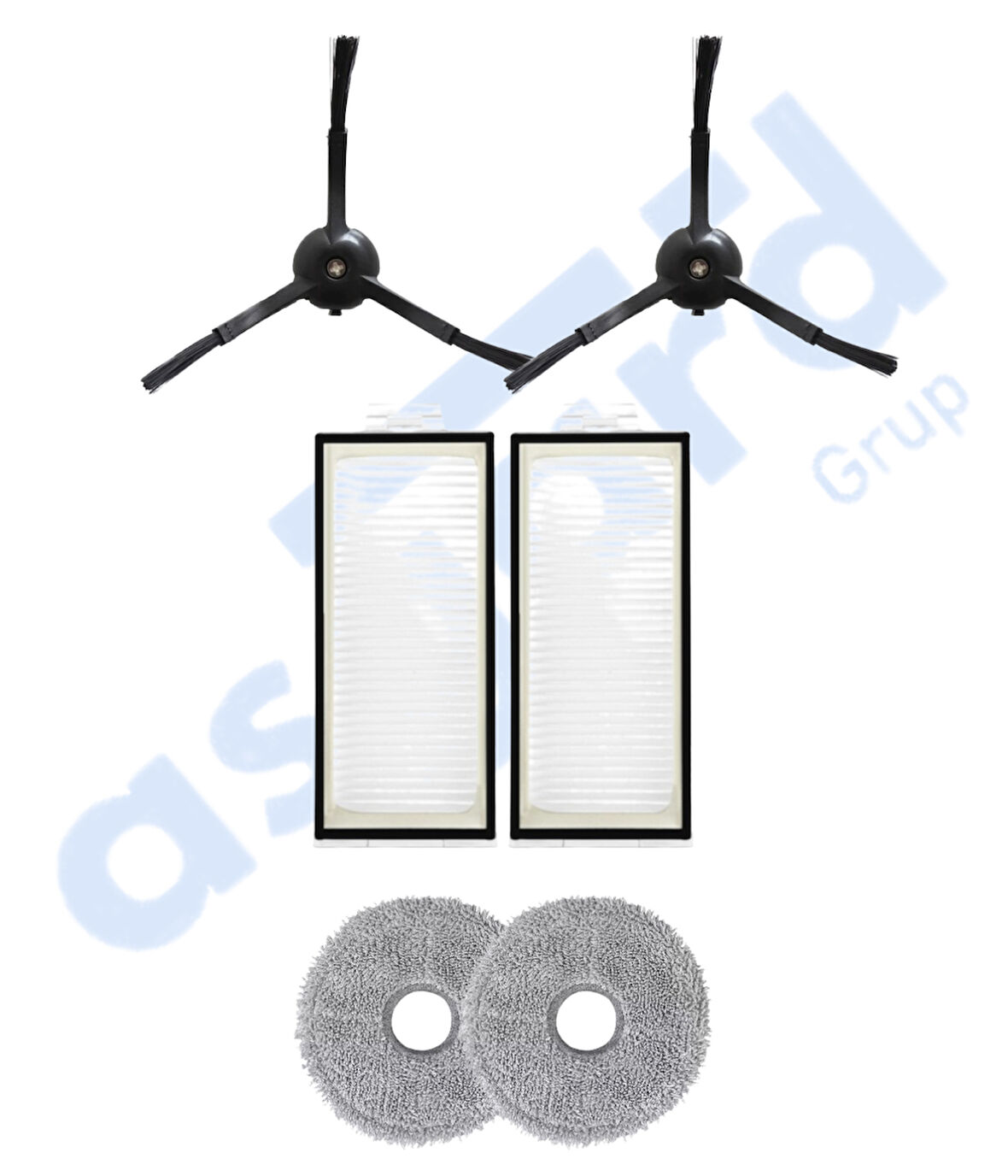 Roborock Q REVO PRO-S-MAXV Uyumlu 2 Yan Fırça 2 Filtre 2 Mop