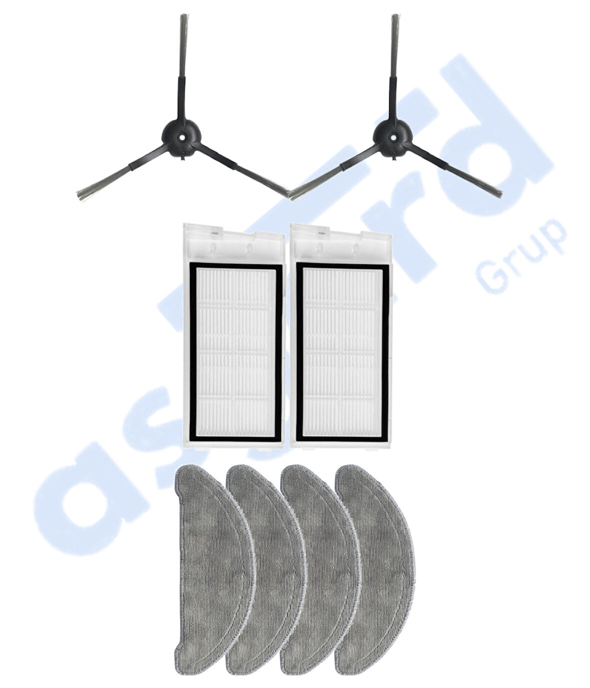 Roidmi Eve - Eve Plus Uyumlu 2 Yan Fırça 2 Filtre 4 Mop