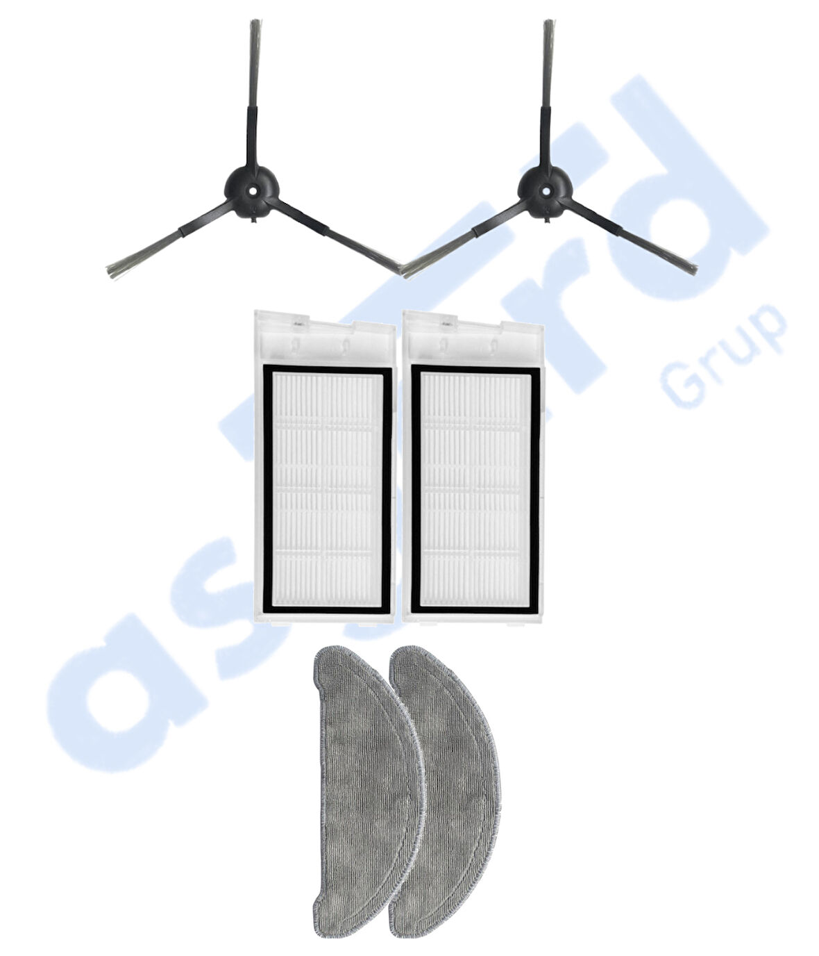 Roidmi Eve - Eve Plus Uyumlu 2 Yan Fırça 2 Filtre 2 Mop