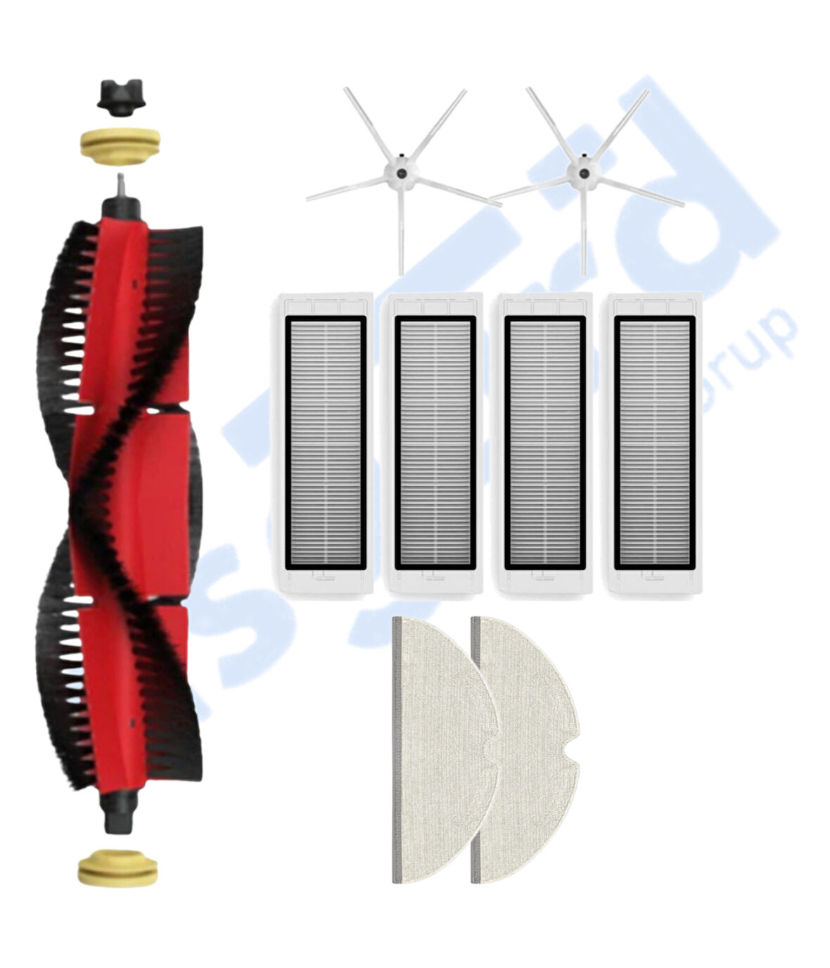 ROBOROCK  S50 – S55 –S5 MAX – S6 – S6 MAXV Uyumlu 1 Ana Fırça 2 Yan Fırça 4 Filtre 2 Mop