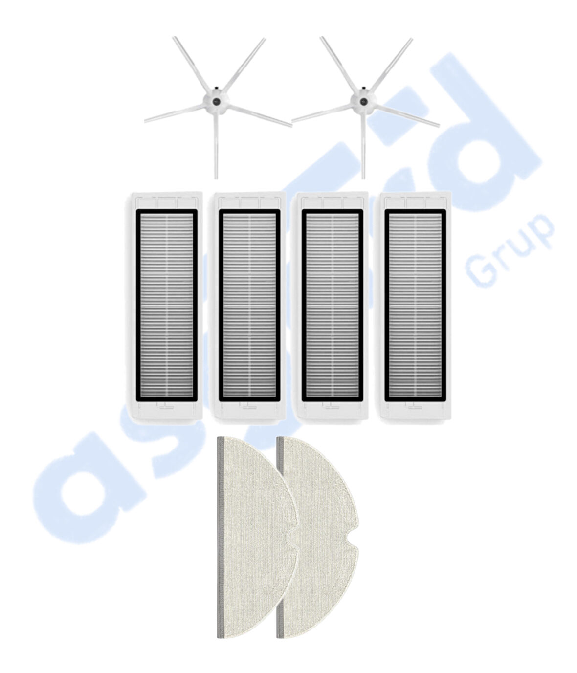 ROBOROCK  S50 – S55 –S5 MAX – S6 – S6 MAXV Uyumlu 2 Yan Fırça 4 Filtre 2 Mop